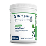 Metagenics MetaFiber envase frontal mostrando la marca y beneficio de fibra