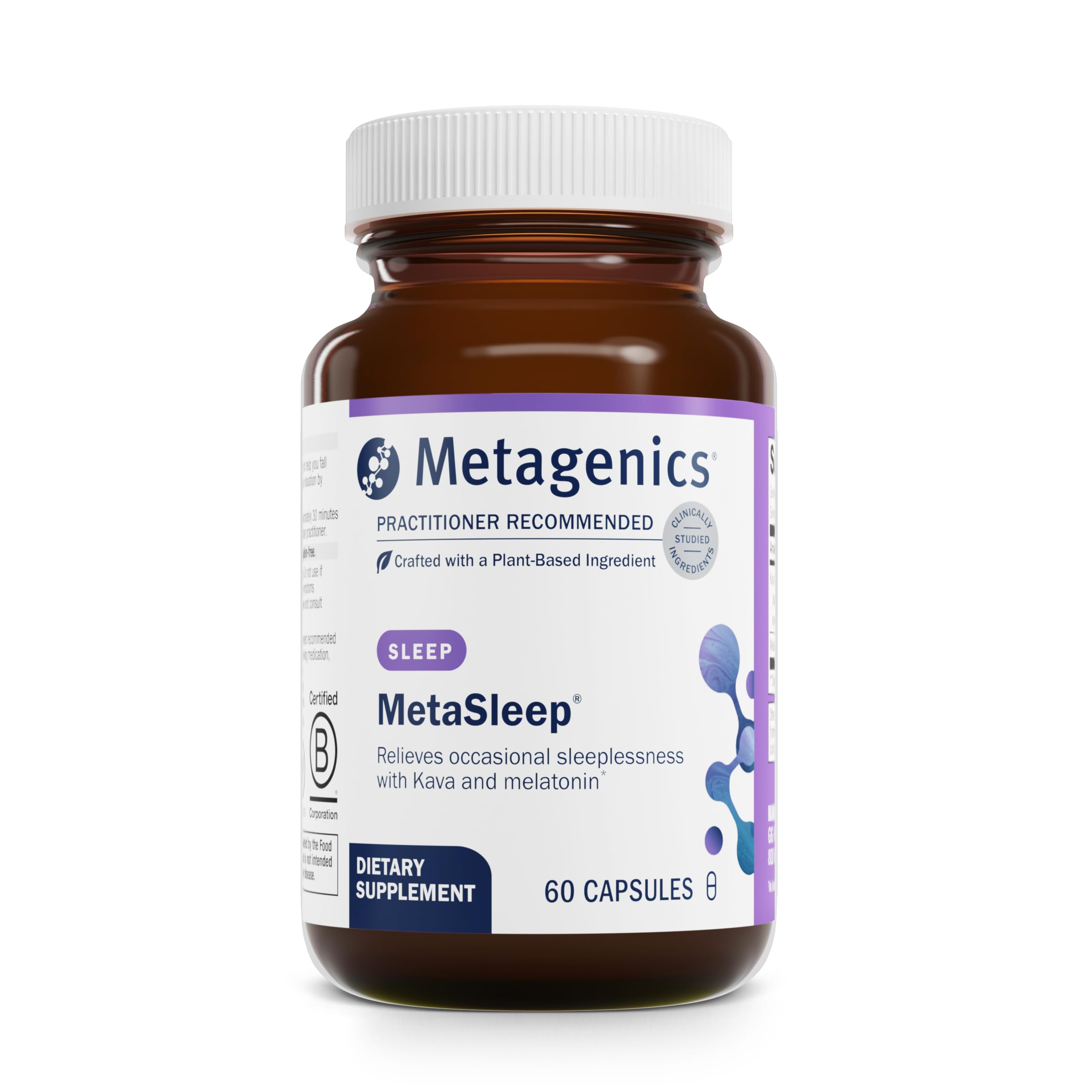 Metagenics MetaSleep frente del empaque mostrando diseño y cantidad para compra segura