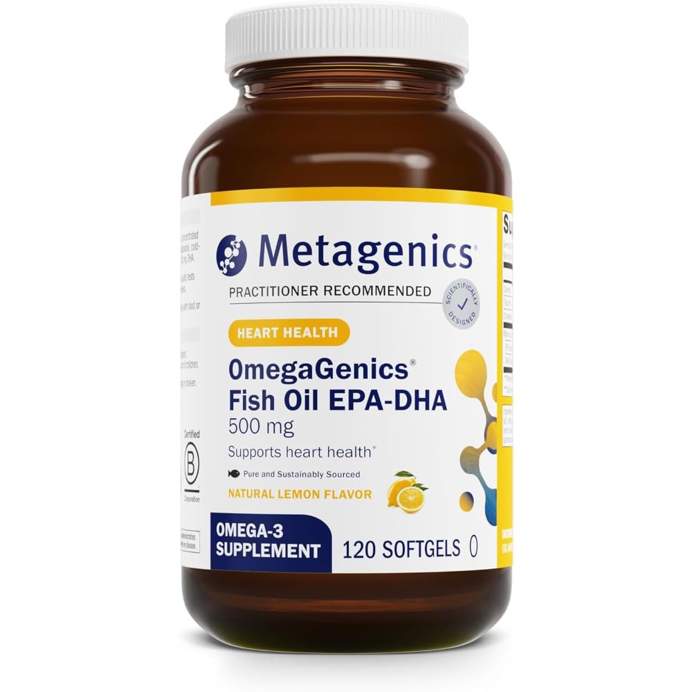 Metagenics frasco delante mostrando diseño y beneficio de alta potencia