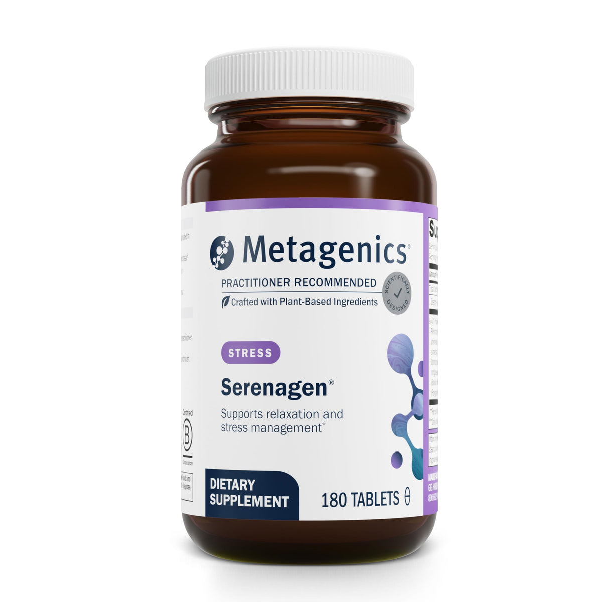 Metagenics Serenagen frente del empaque mostrando presentación y beneficio calmante