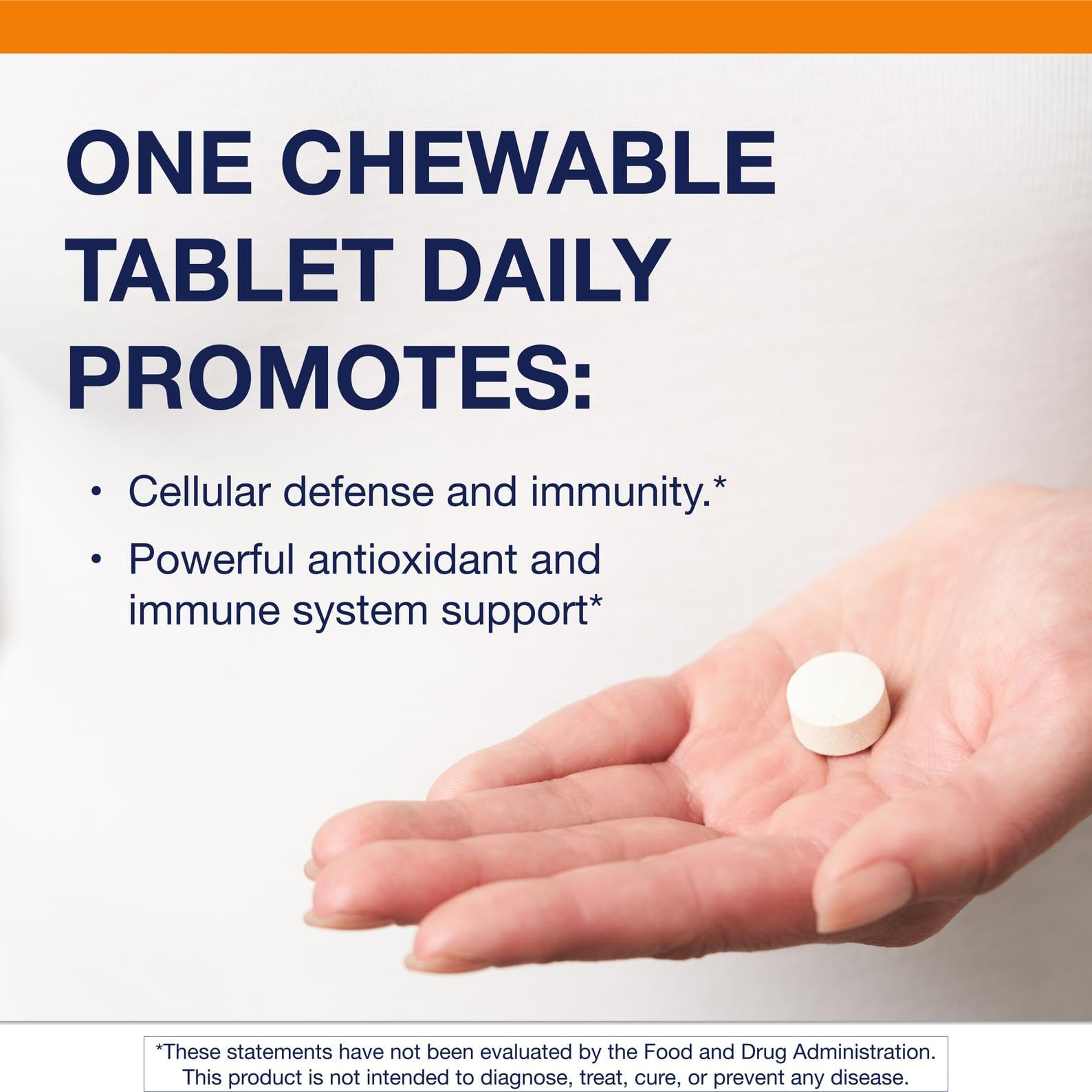 Metagenics Ultra Potent-C primer plano de tabletas masticables, fácil consumo
