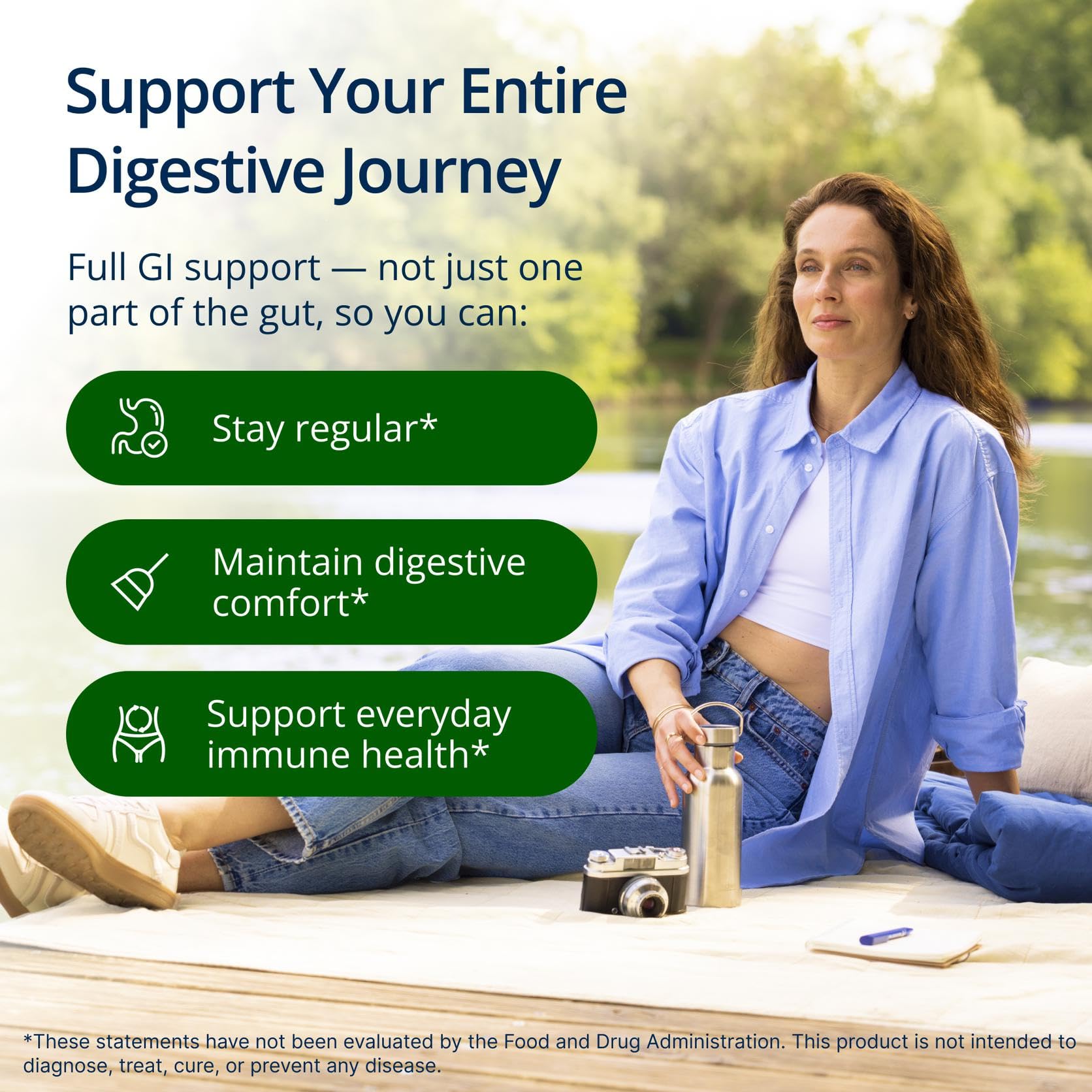 Metagenics UltraFlora cápsula en primer plano con textura y beneficio de liberación estable