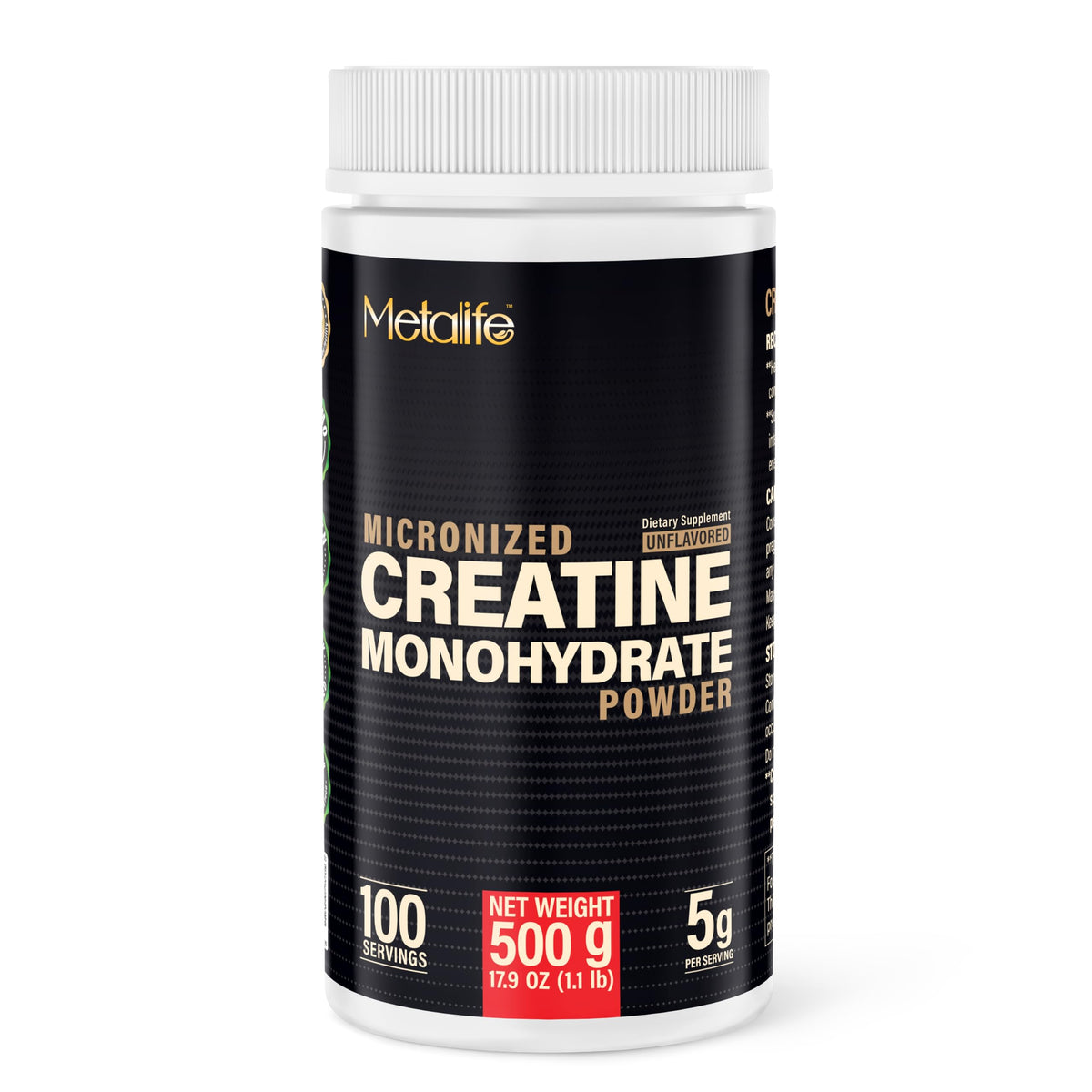 METALIFE envase frontal mostrando diseño y cantidad 500 g, fácil reconocimiento