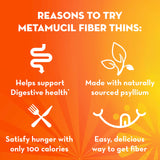 Metamucil galletas desplegadas que muestran porciones y control de calorías