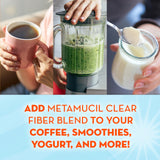 Metamucil añadido a yogur natural, marca Metamucil y mezcla sin grumos