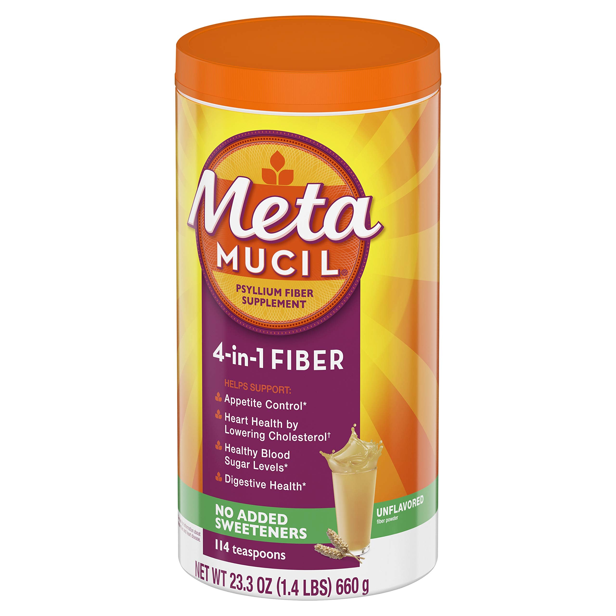 Metamucil en mesa de desayuno ilustrando integración diaria y bienestar