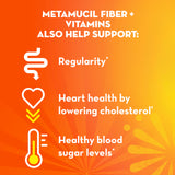 Metamucil servido en mesa de desayuno cítrico, combina con rutina diaria