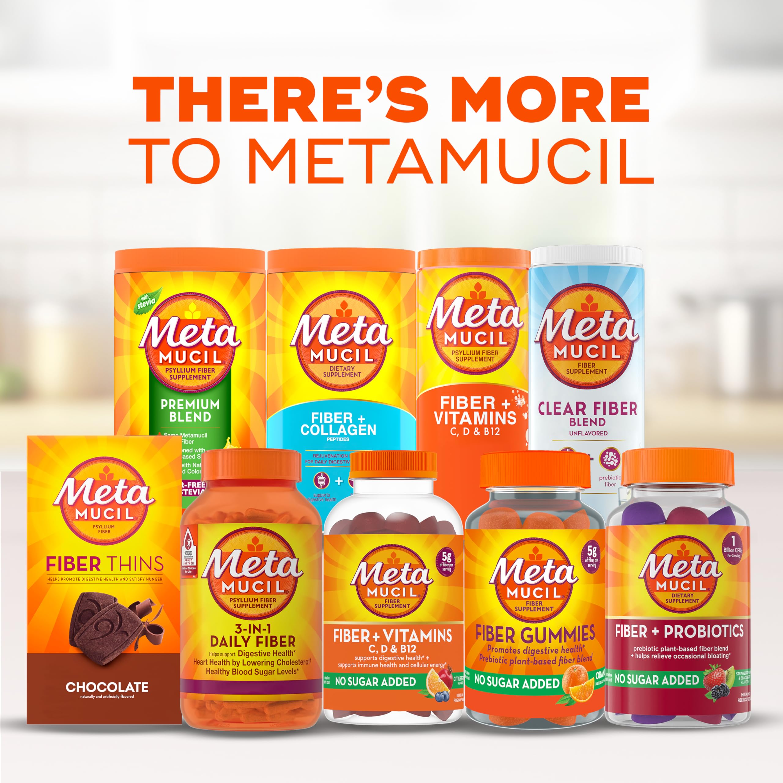 Metamucil etiqueta de ingredientes legible, información de fibras y prebióticos