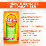 Metamucil textura del polvo de psyllium resaltando mezcla fácil y natural