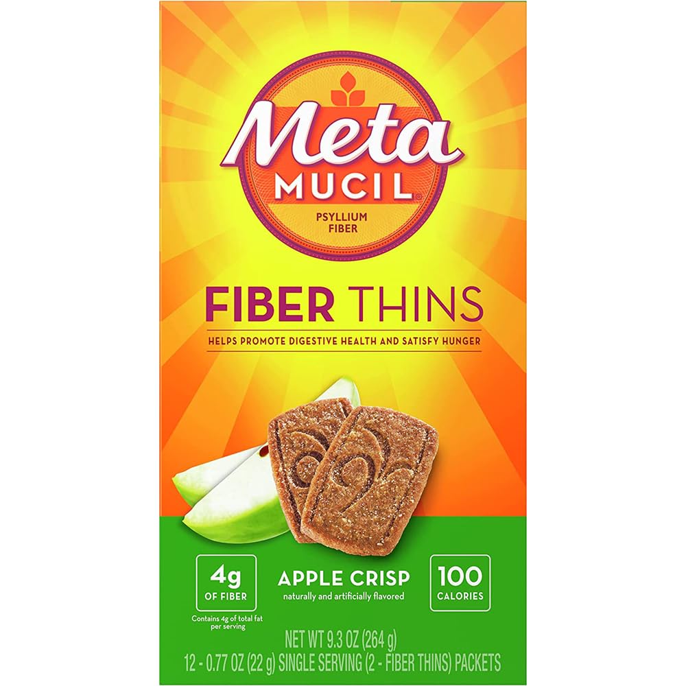 Metamucil empaque frontal Apple Crisp portátil, aporta fibra y saciedad