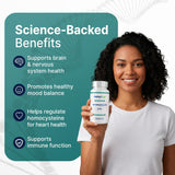 Etiqueta de Methyl-Life con lista de ingredientes y pureza del Cerebrofolate®