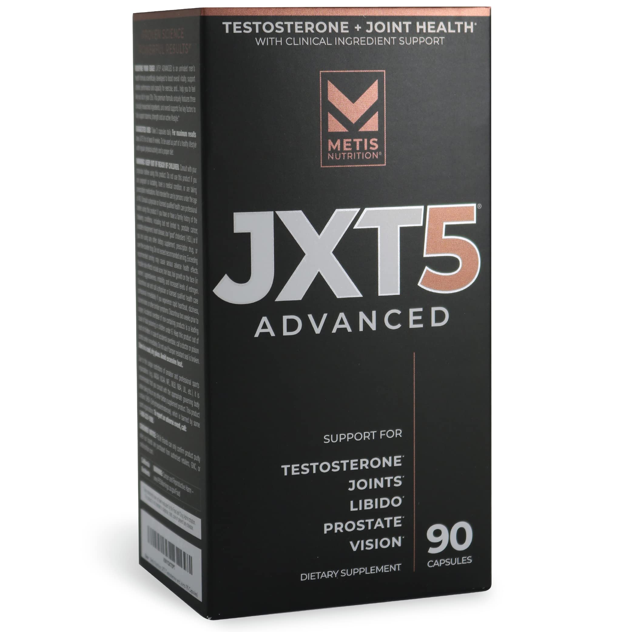 METISNutrition frasco JXT5 frente mostrando etiqueta y beneficio multizona