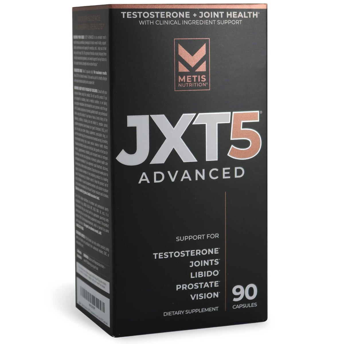 METISNutrition frasco JXT5 frente mostrando etiqueta y beneficio multizona