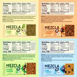 Mezcla barra dentro de una mochila de viaje, snack vegano listo para trayectos