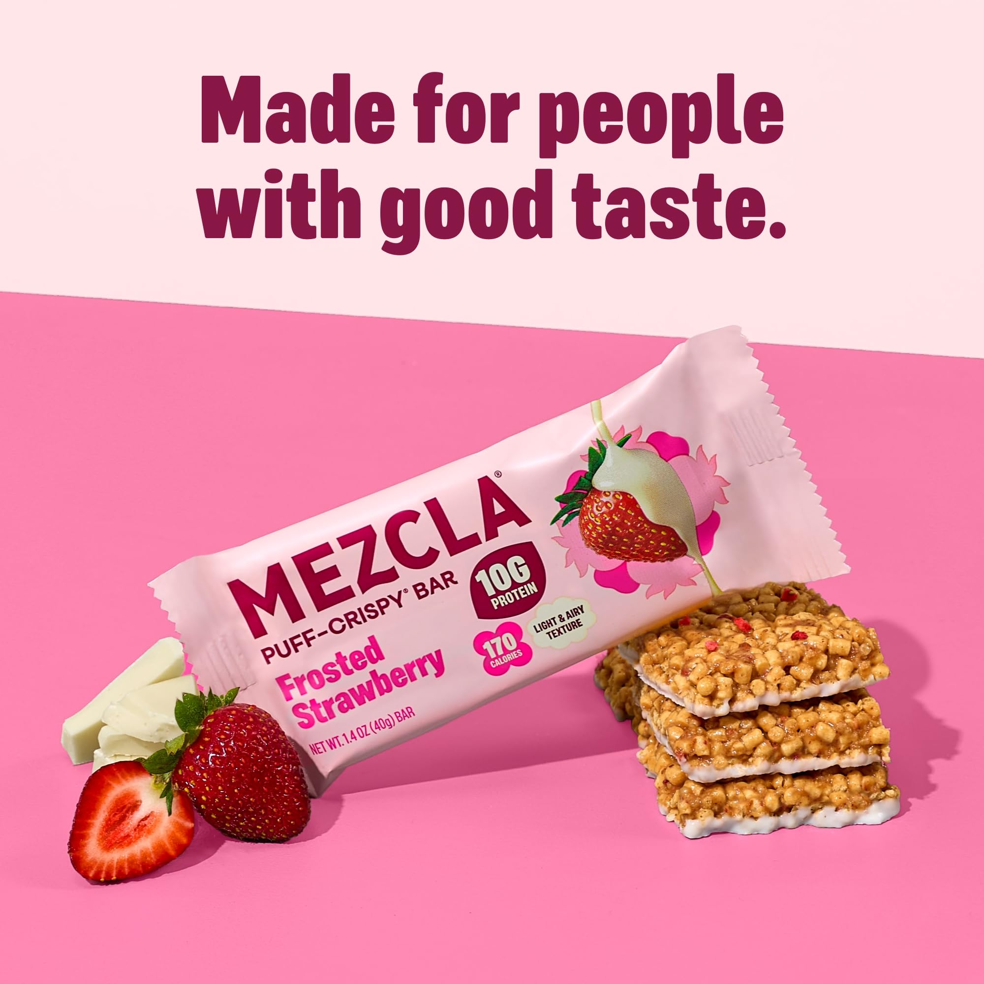 Mezcla etiqueta nutricional mostrando 10 g de proteína por porción