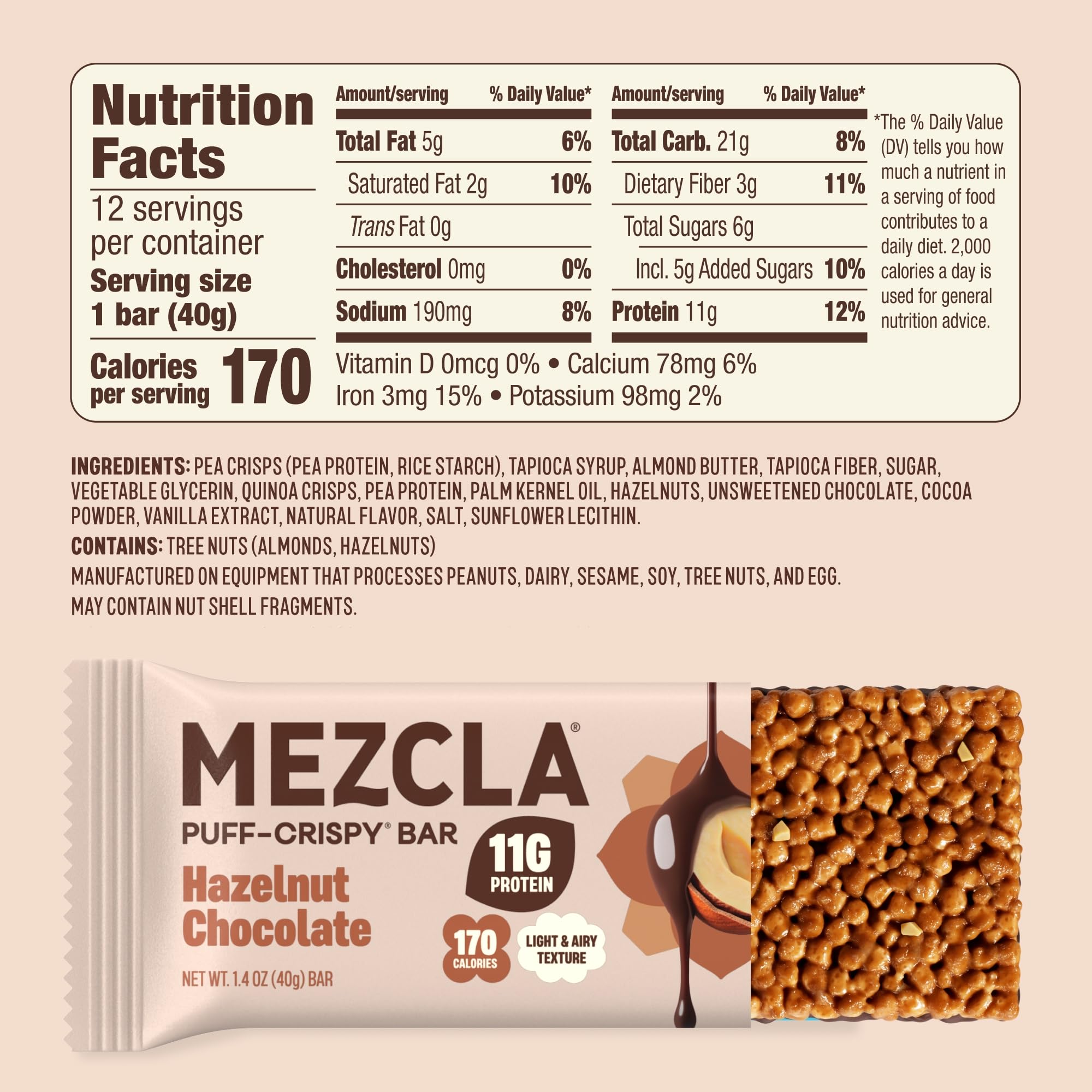 Mezcla primer plano de textura puff-crispy que facilita masticar