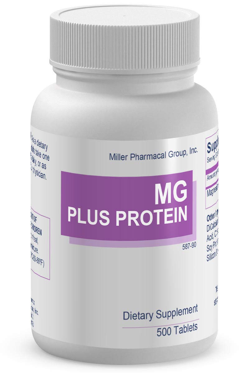 Envase frontal MG PLUS PROTEIN blanco 500 g mostrando etiqueta y formato práctico