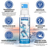 MgSport primer plano de textura del spray resaltando absorción rápida