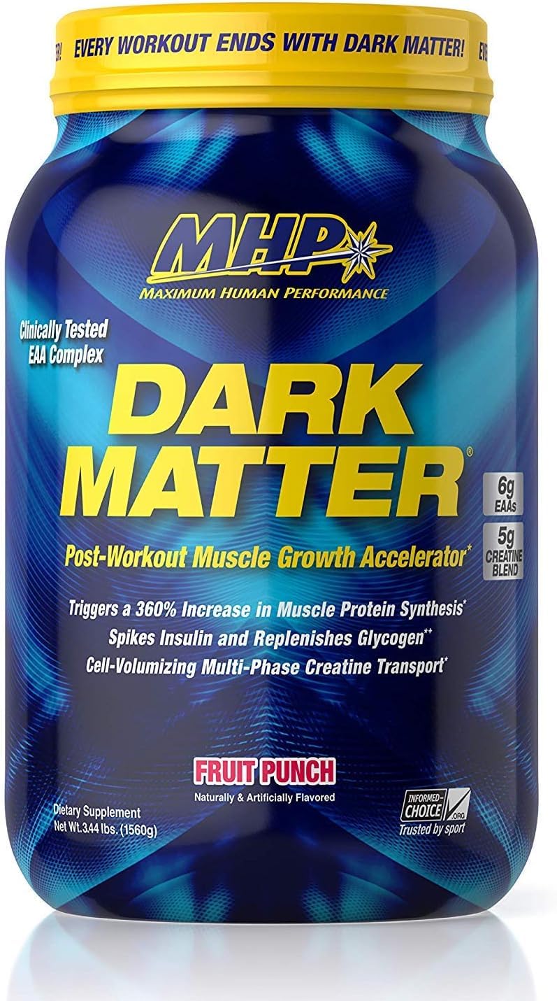 MHP Dark Matter etiqueta con lista de ingredientes visible y legible
