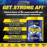 MHP Strong AF cuchara con una porción, muestra dosificación clínica clara