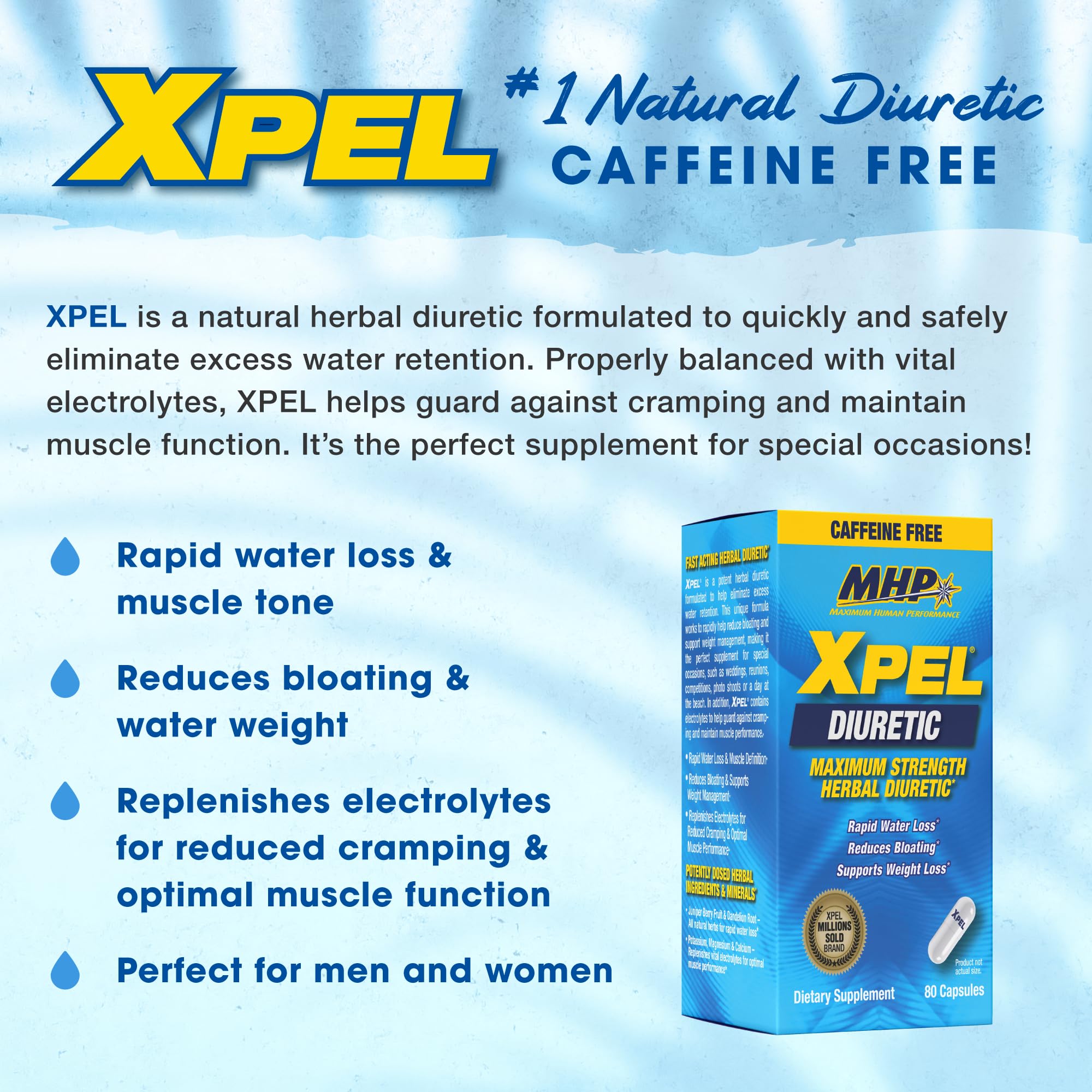 Maximum Human Performance Xpel mezcla de hierbas activas para diuresis natural
