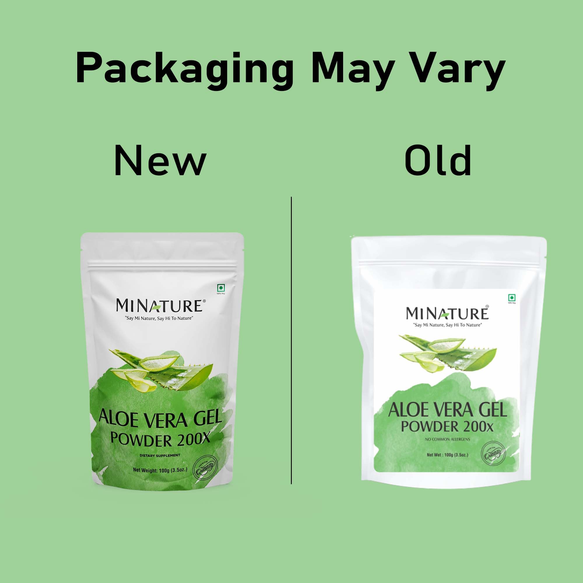 mi Nature comparación de tamaño del envase 100 g, ahorro de espacio