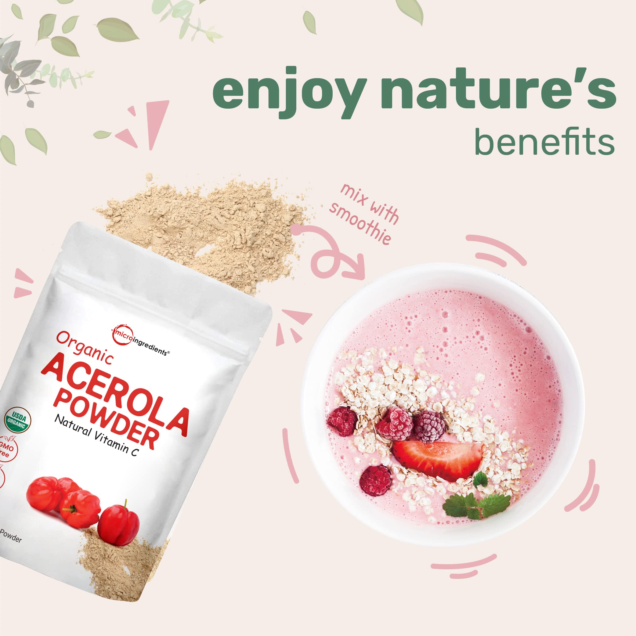 Micro Ingredients paquete de 8 oz junto a mano para comparar tamaño y porciones