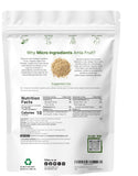 Micro Ingredients textura del polvo de amla destacando pureza y molienda fina