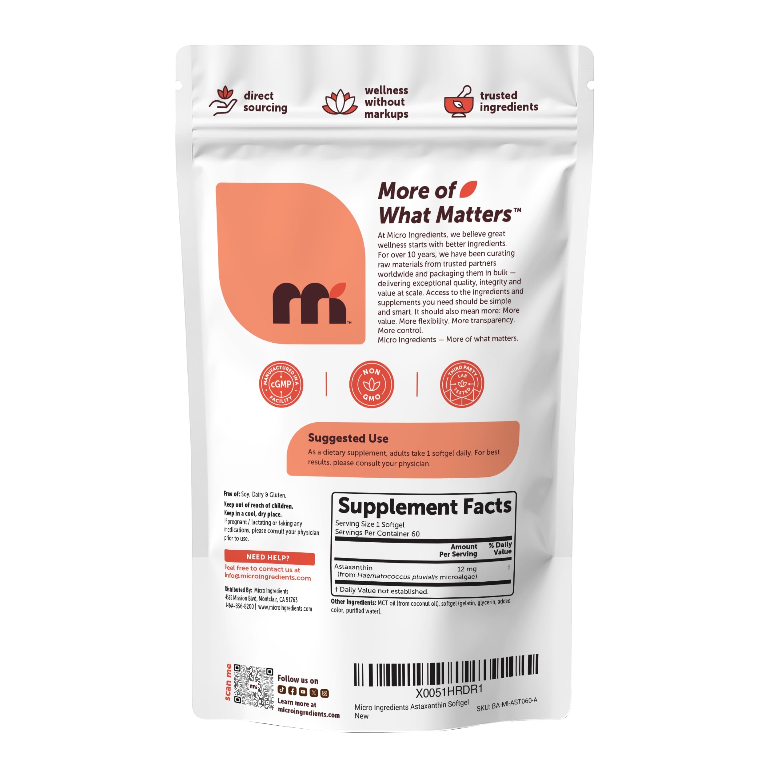 Micro Ingredients microalga Haematococcus pluvialis como origen natural visible