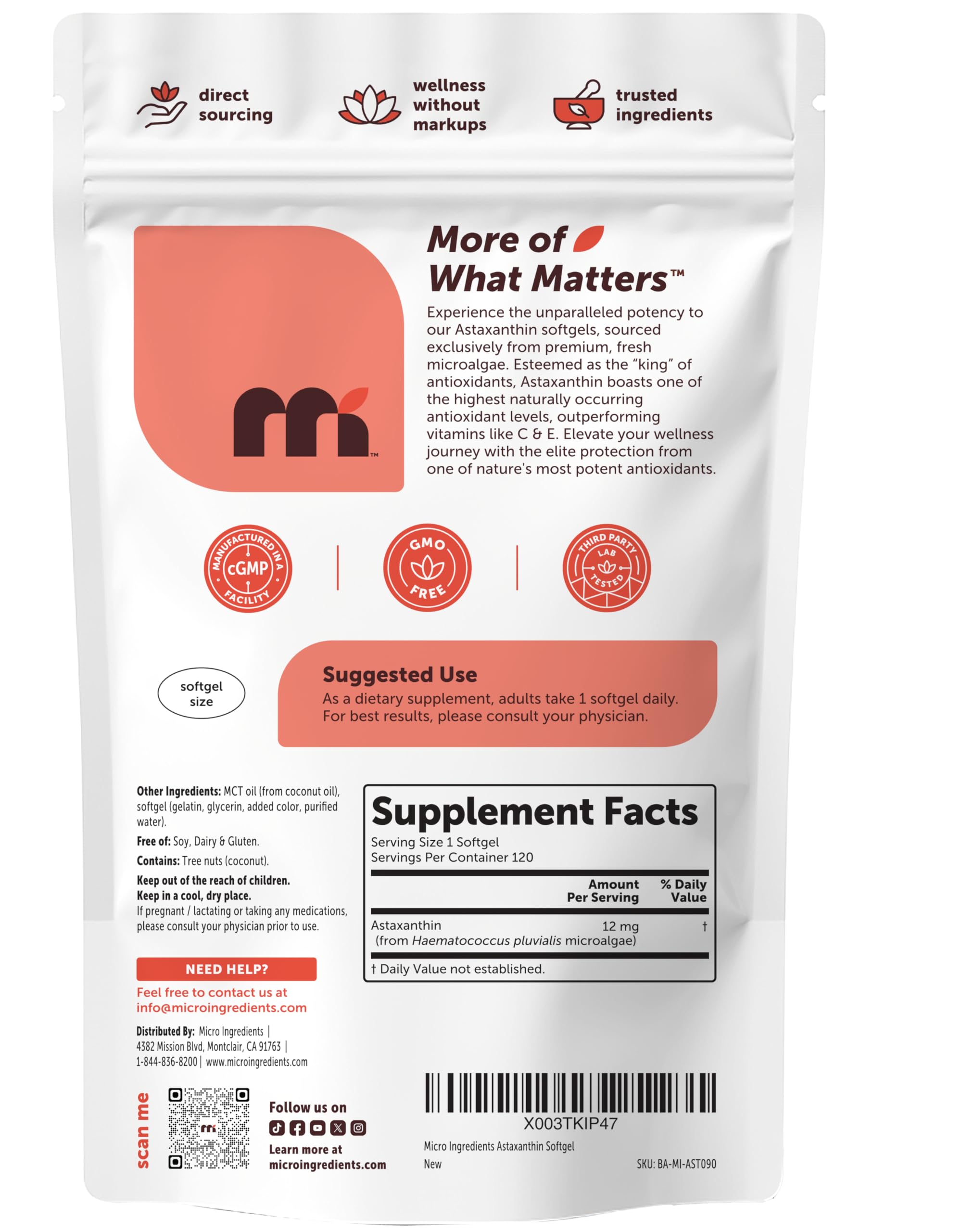 Micro Ingredients suplemento junto a desayuno para toma diaria