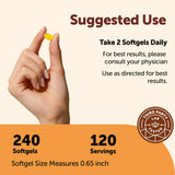 Micro Ingredients softgels en mano para apreciar tamaño y facilidad