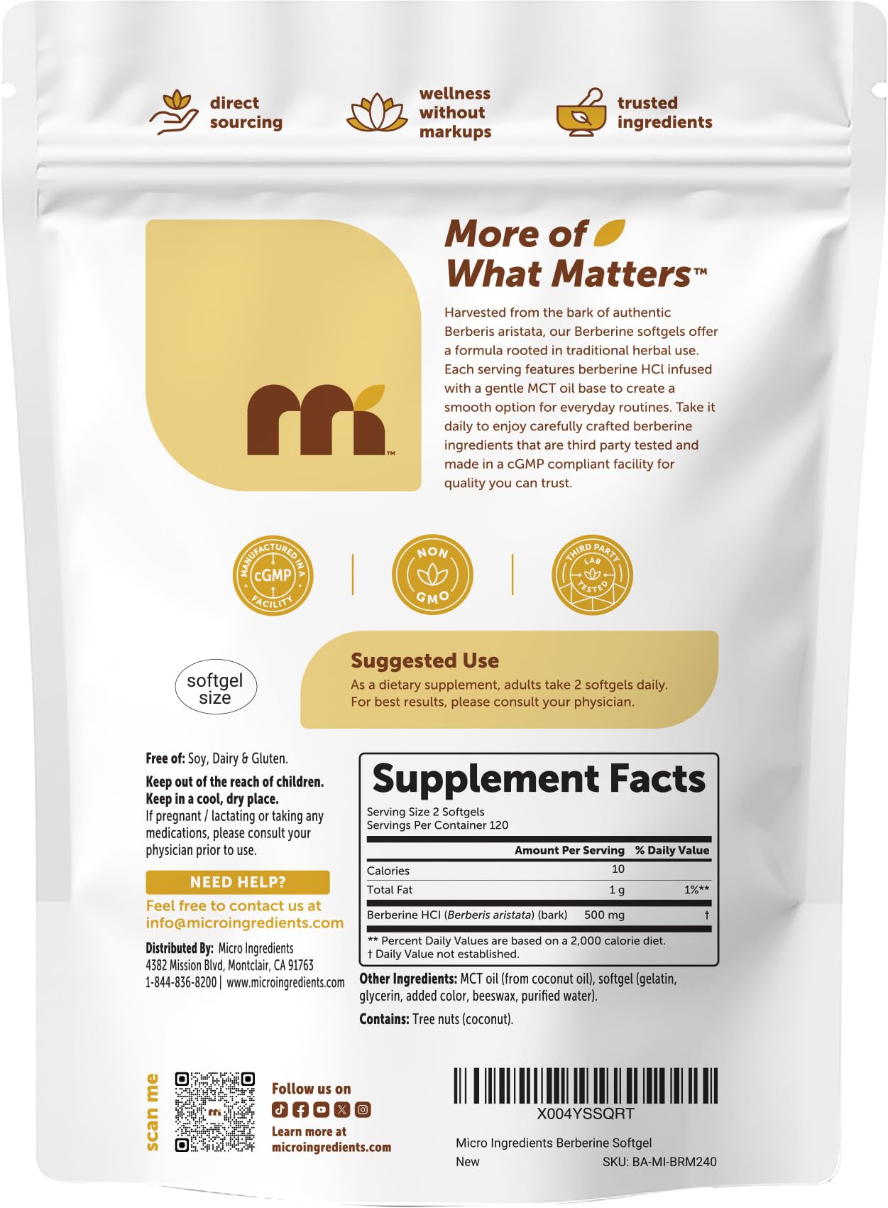 Micro Ingredients MCT de aceite de coco usado en la formulación, estabilidad