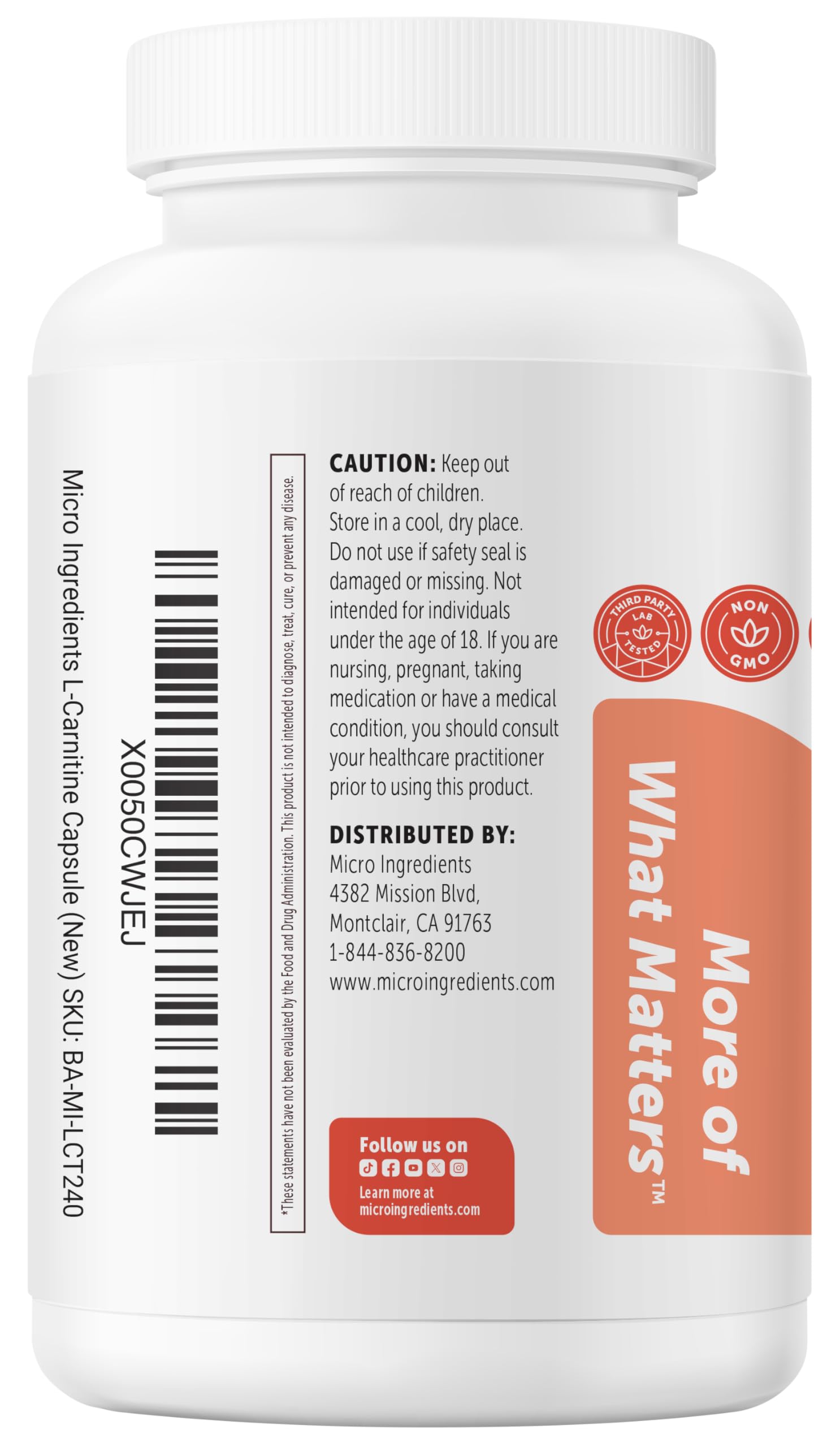 Micro Ingredients envase con ingredientes naturales representativos del producto