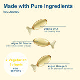 Micro Ingredients cápsula abierta mostrando el aceite puro de algas