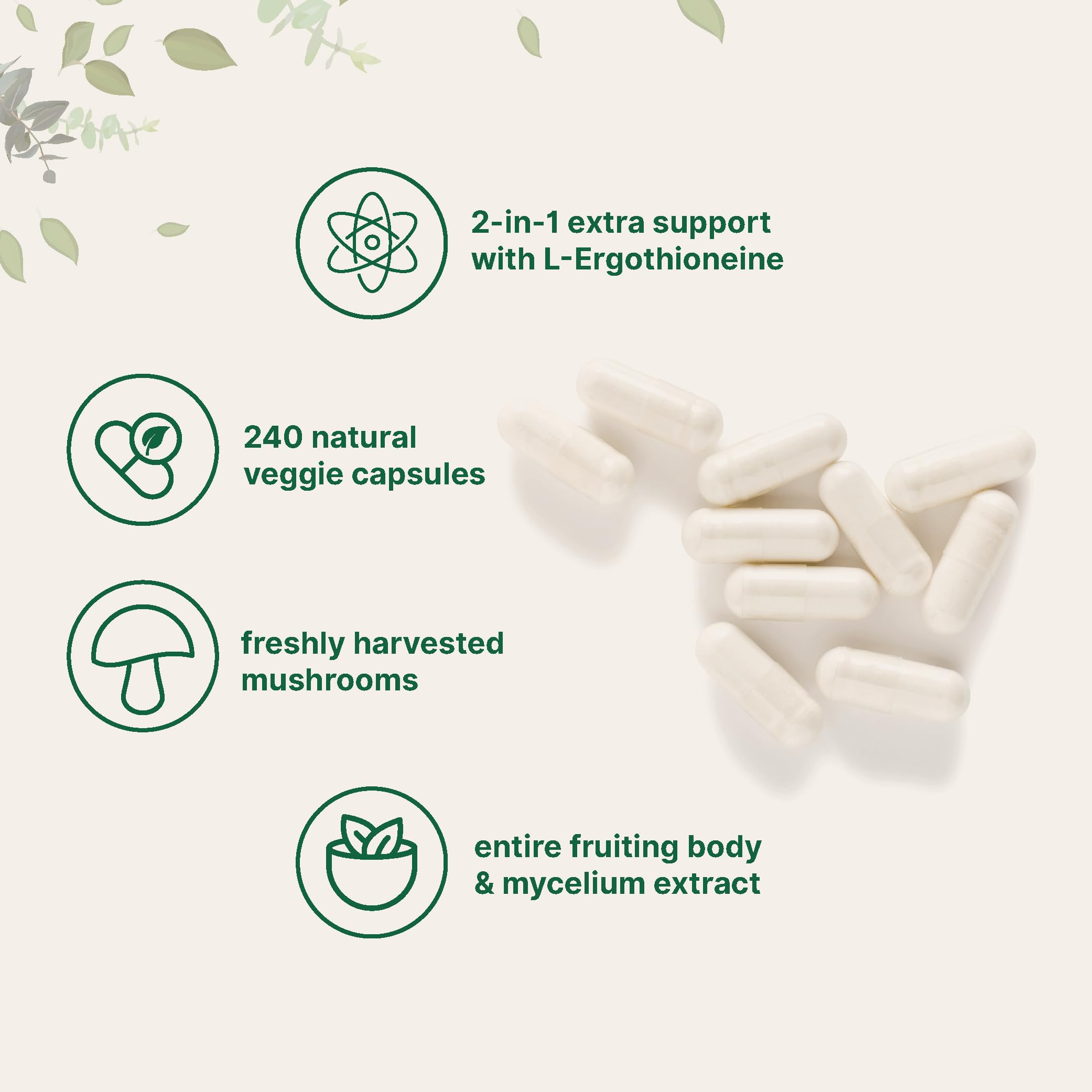 Micro Ingredients cápsulas en mano para comparar tamaño y facilidad