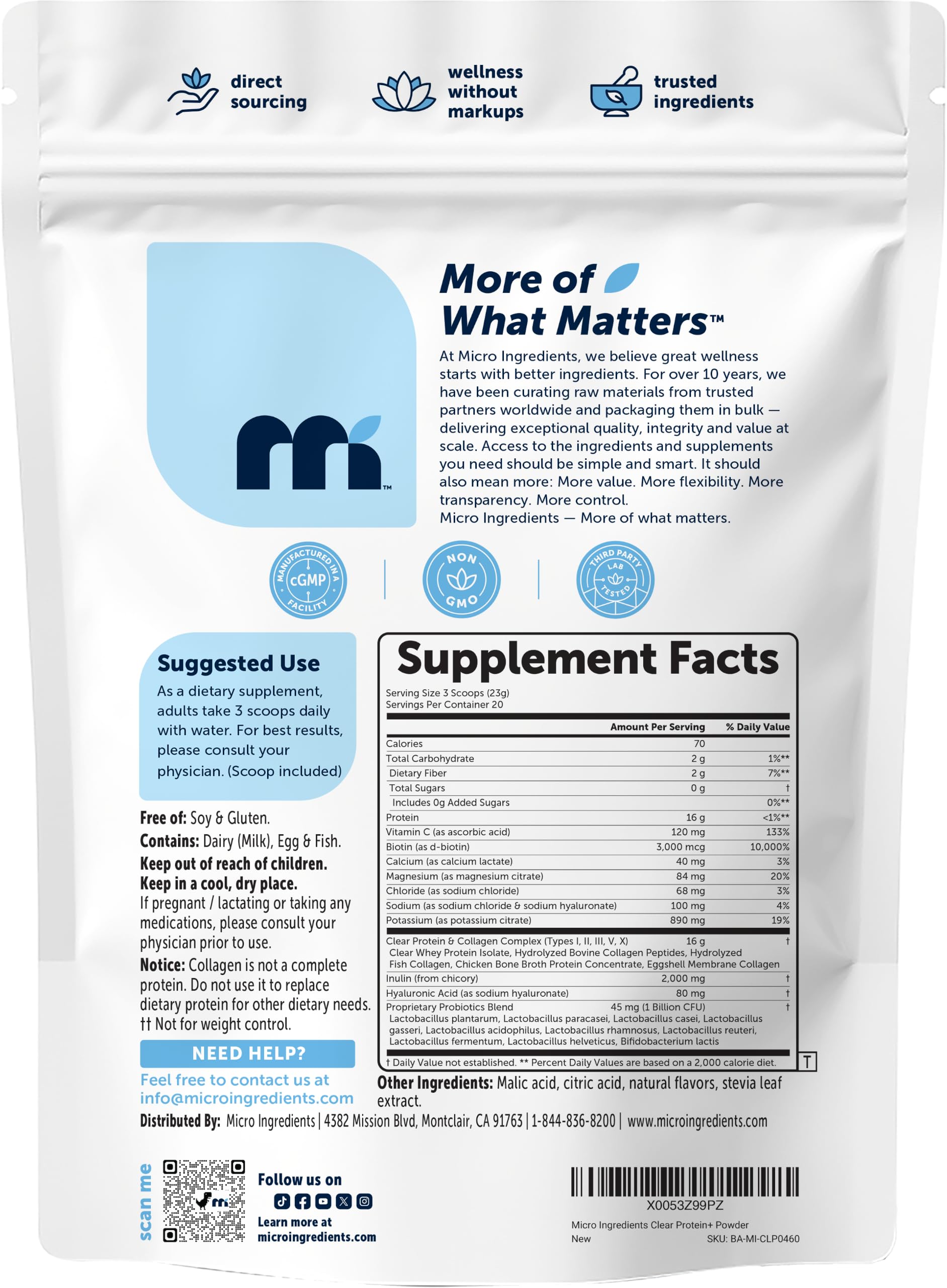 Micro Ingredients consumo post-entrenamiento para hidratación rápida