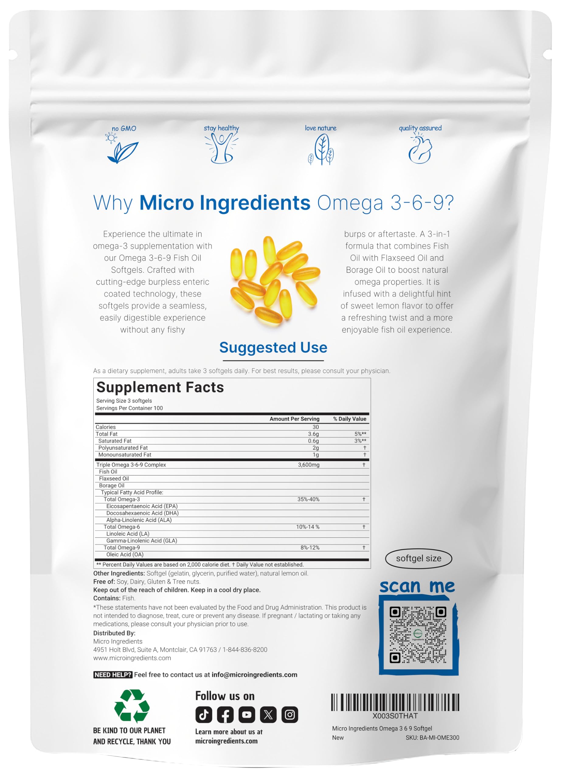 Micro Ingredients primer plano de la textura del softgel que indica alta calidad