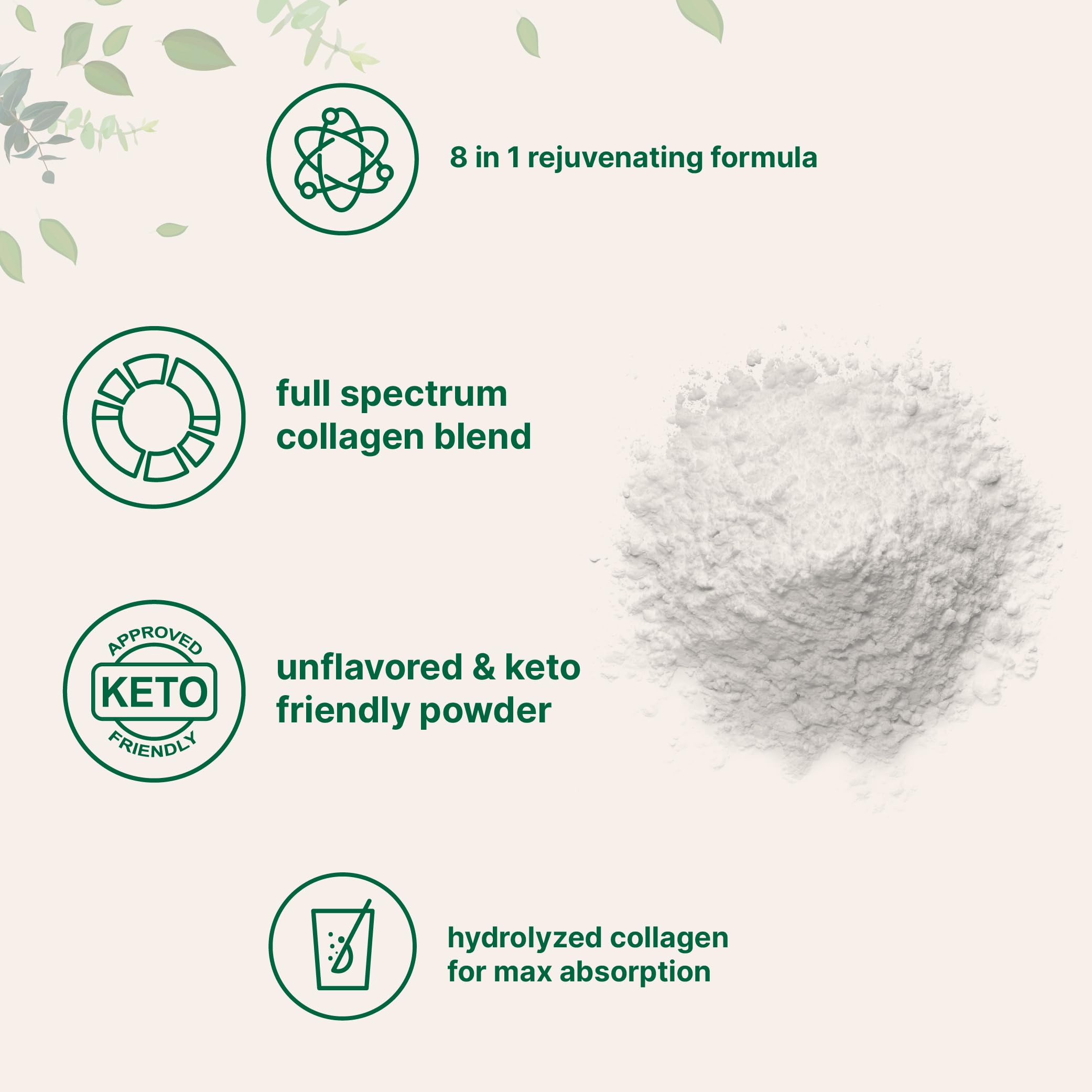 Micro Ingredients colágeno disuelto en vaso sin grumos, integración rápida y sin sabor