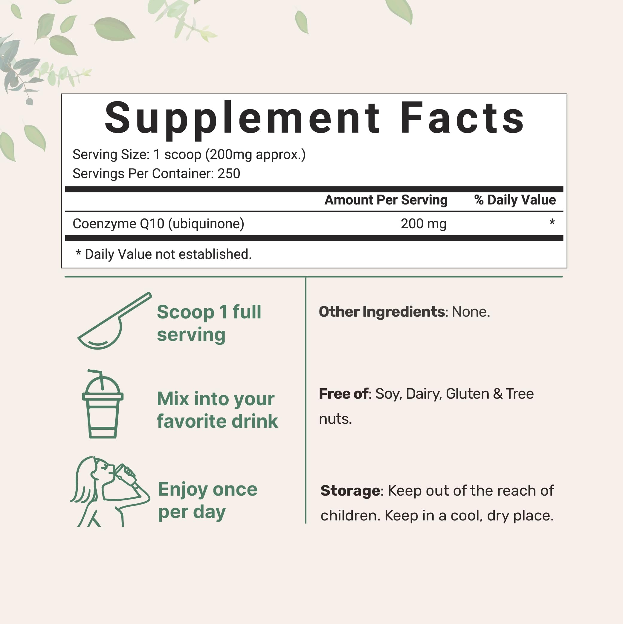 Micro Ingredients polvo COQ10 textura fina para mezcla rápida y cómoda