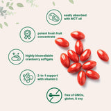 Micro Ingredients cápsulas en mano para comparar tamaño y dosificación