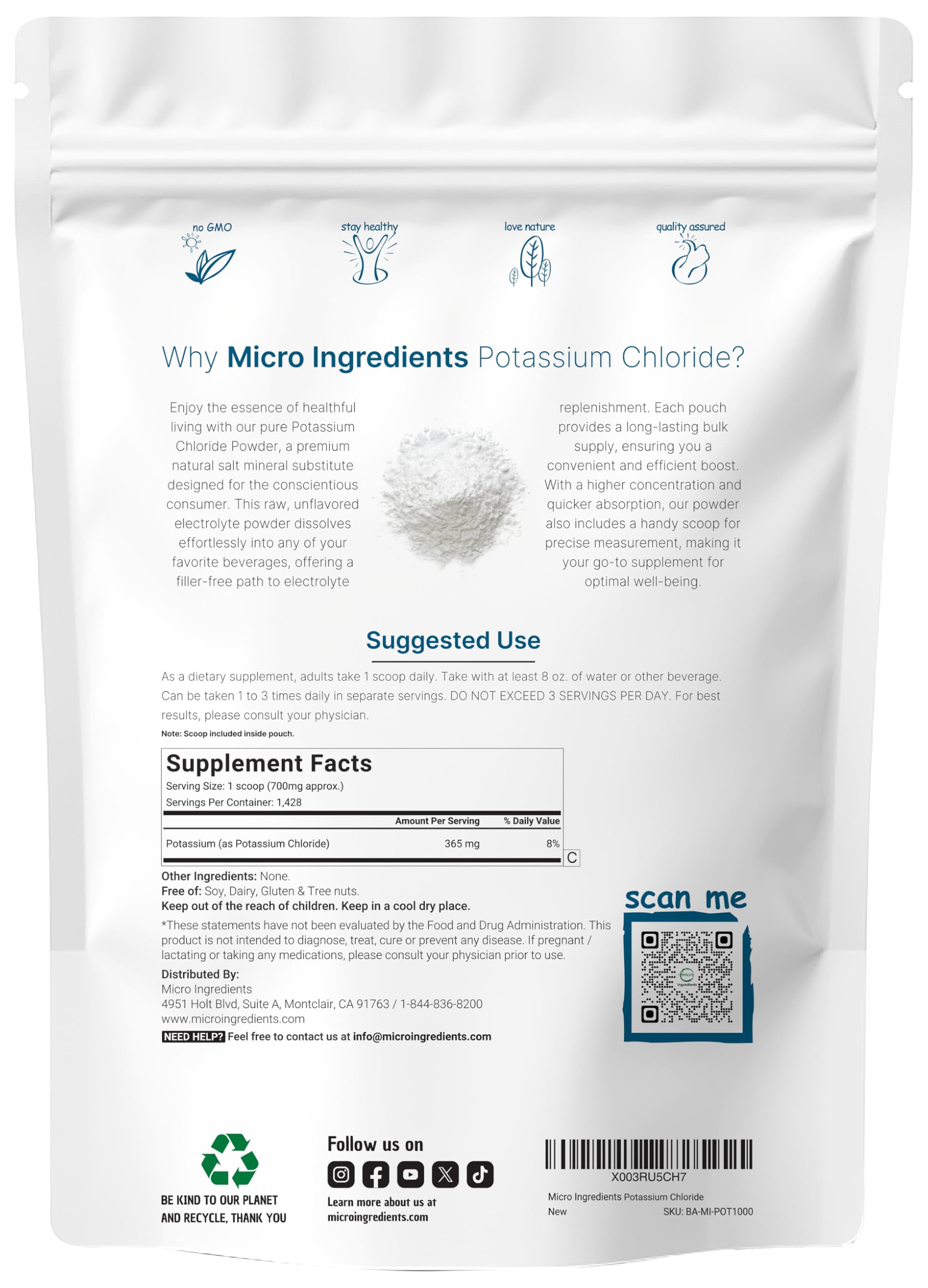 Micro Ingredients cuchara dosificadora con polvo listo para mezclar