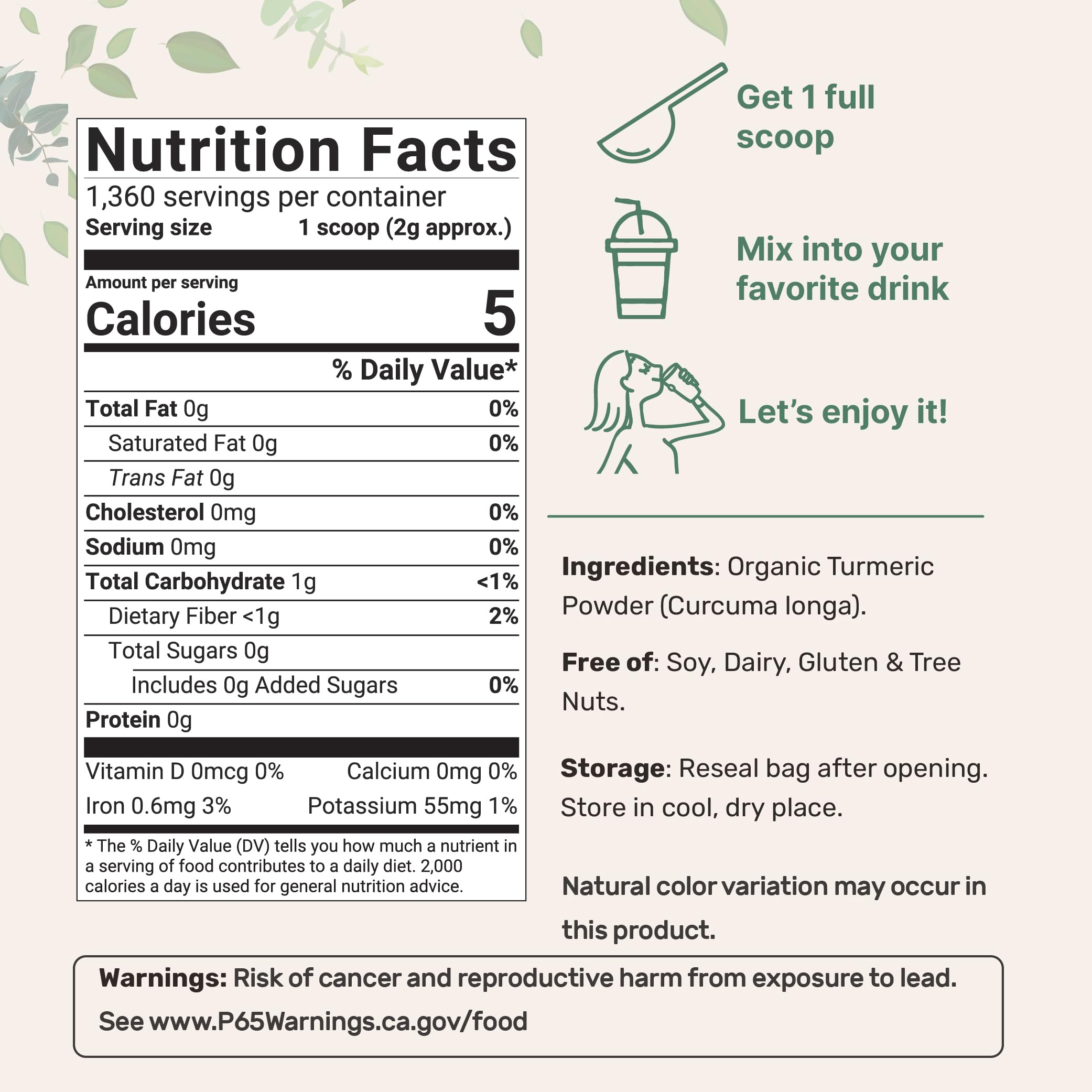 Micro Ingredients detalle de textura fina del polvo de cúrcuma para mezclas fáciles