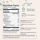 Micro Ingredients detalle de textura fina del polvo de cúrcuma para mezclas fáciles