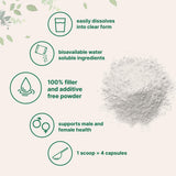 Micro Ingredients D‑mannosa disuelta en vaso claro para mezcla fácil