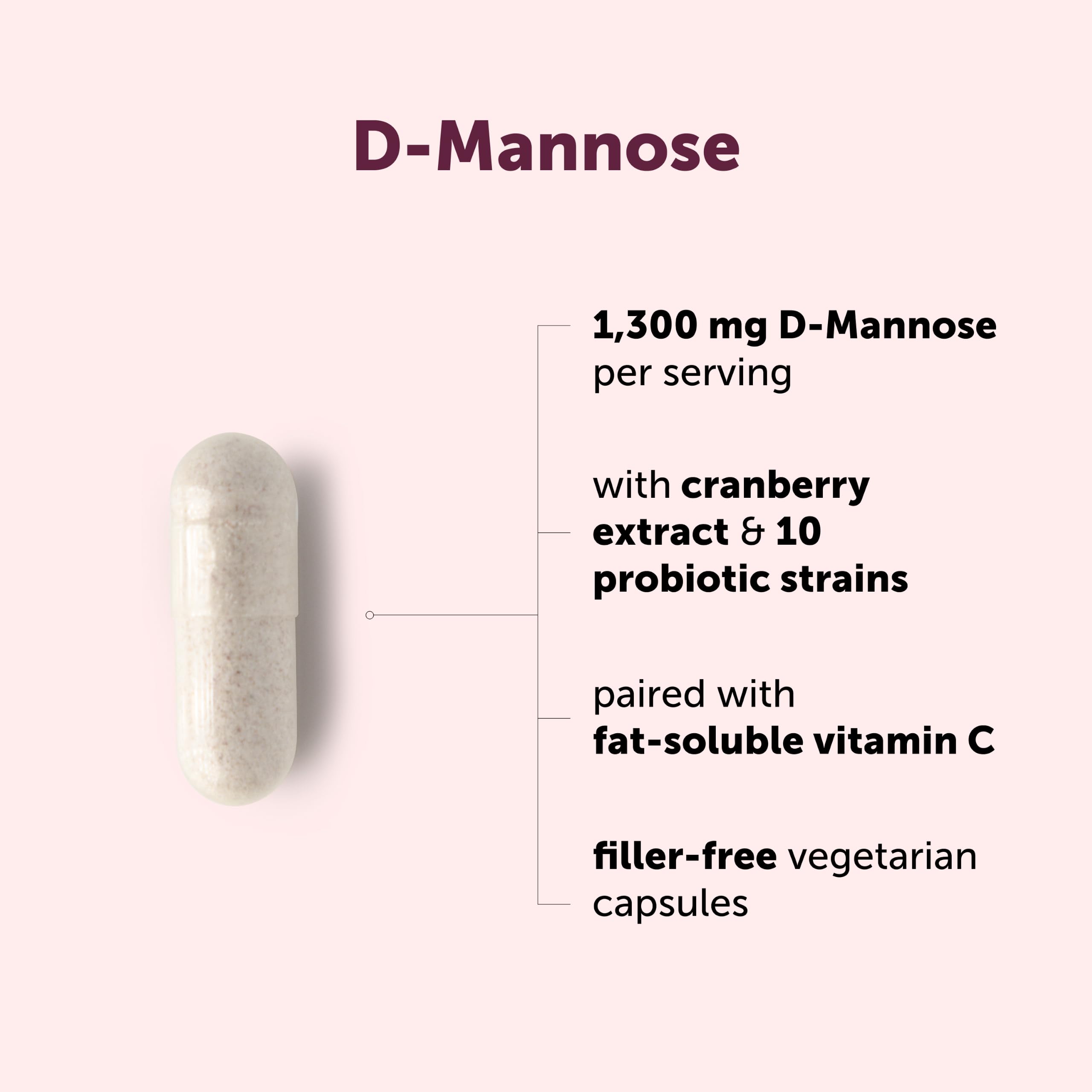 Micro Ingredients polvo de D-mannosa en primer plano, beneficio: ingrediente puro visible