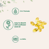 Micro Ingredients mano vertiendo softgels para mostrar tamaño y facilidad de uso