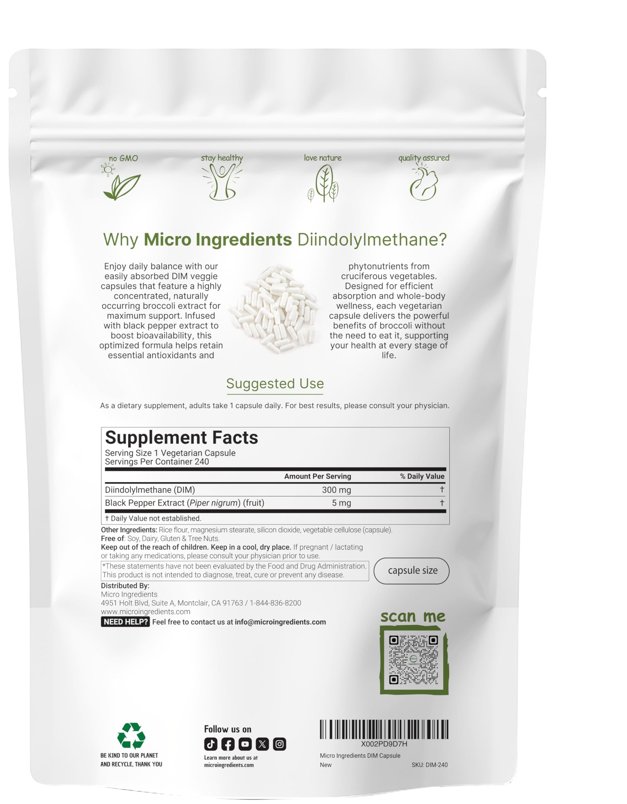 Micro Ingredients primer plano de cápsula vegetal resalta textura y pureza