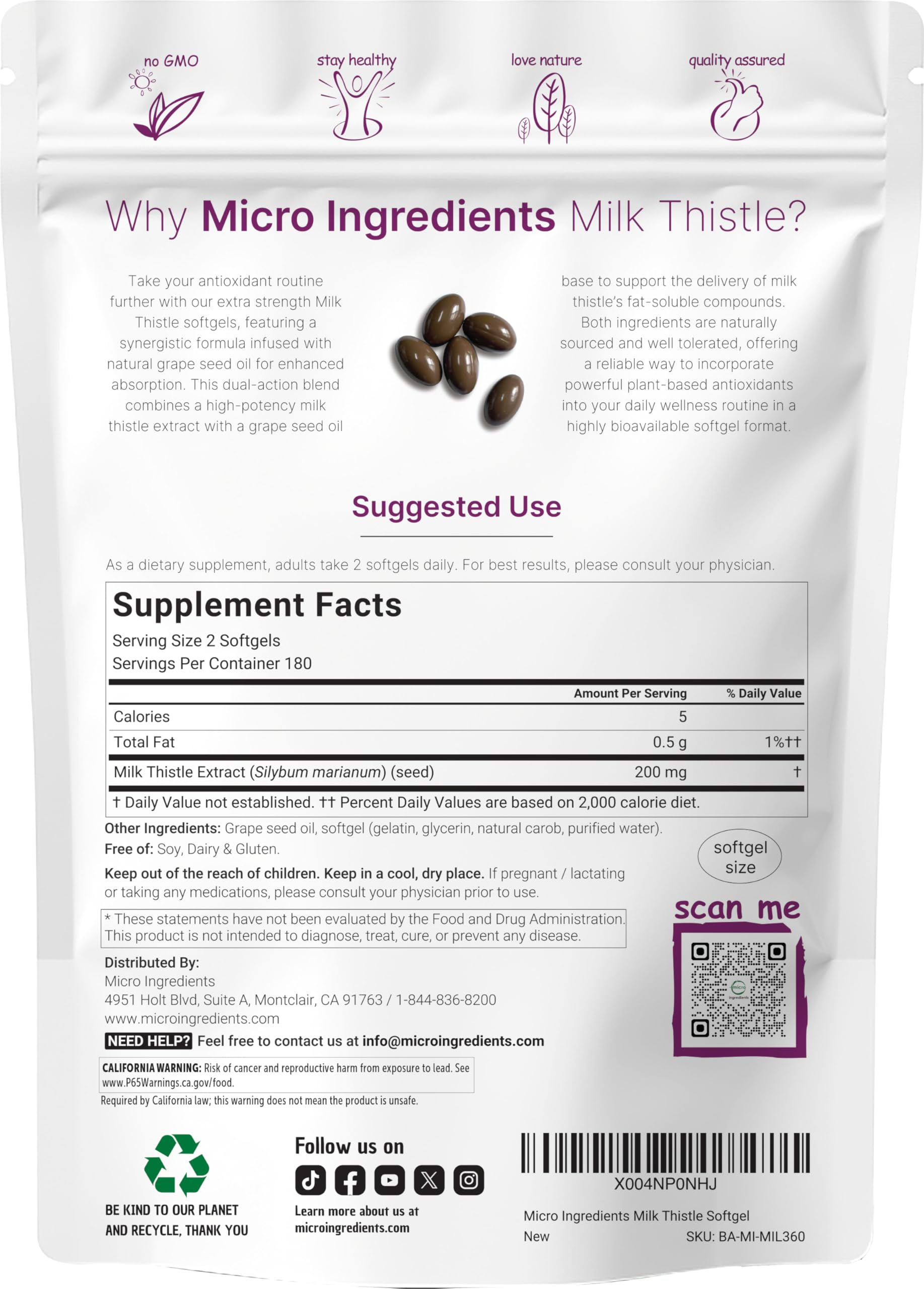 Micro Ingredients close-up de softgel brillante que ilustra fácil de tragar
