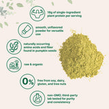 Micro Ingredients polvo mezclado en batido verde, aporta proteína vegetal rápida