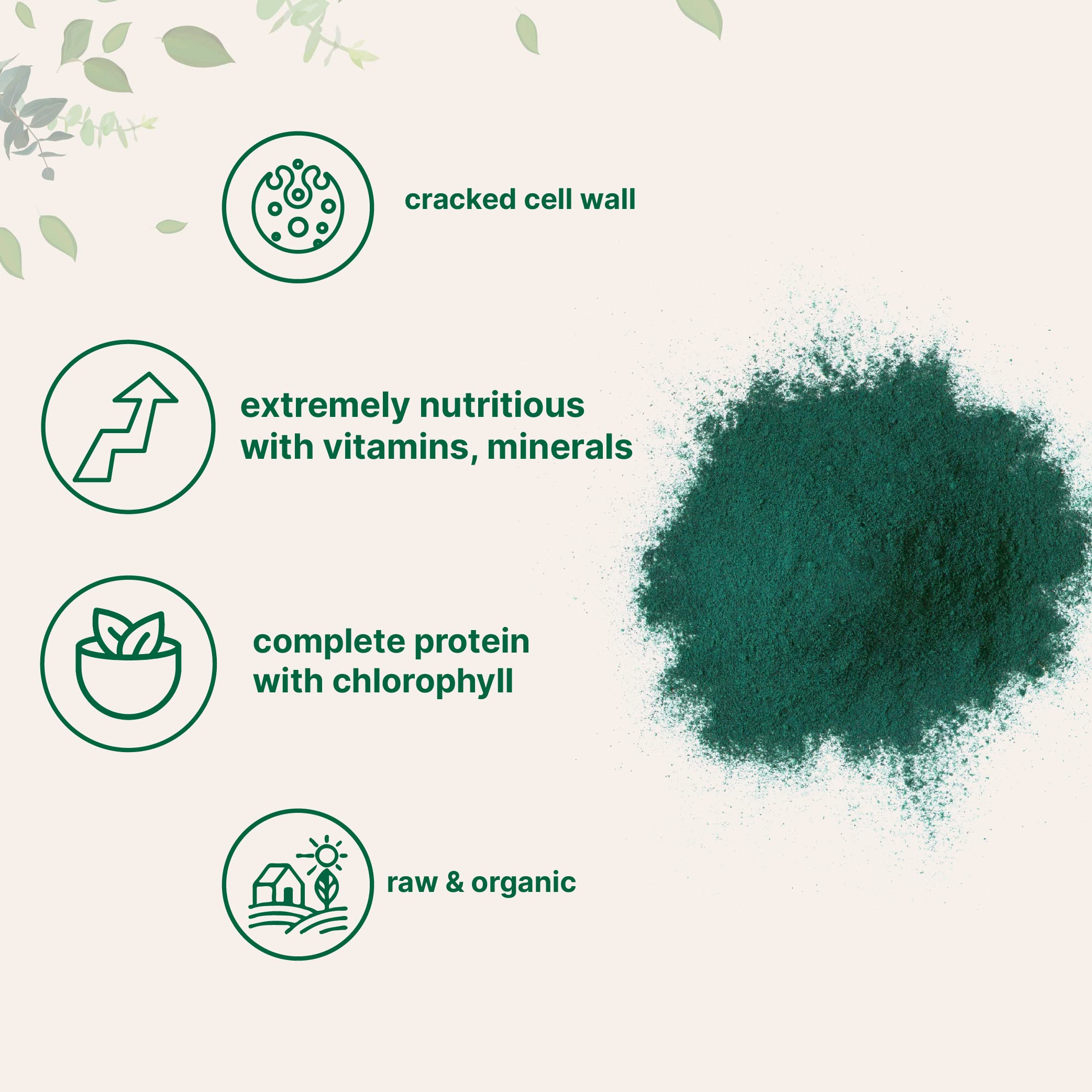 Micro Ingredients polvo añadido a un smoothie verde para energía vegetal